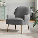 Livingandhome Contemporary Upholstered Comfy Armchair with Gold-Plated Feet