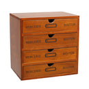 Lifeideas Rustic 4-Drawer Wooden Organizer Box