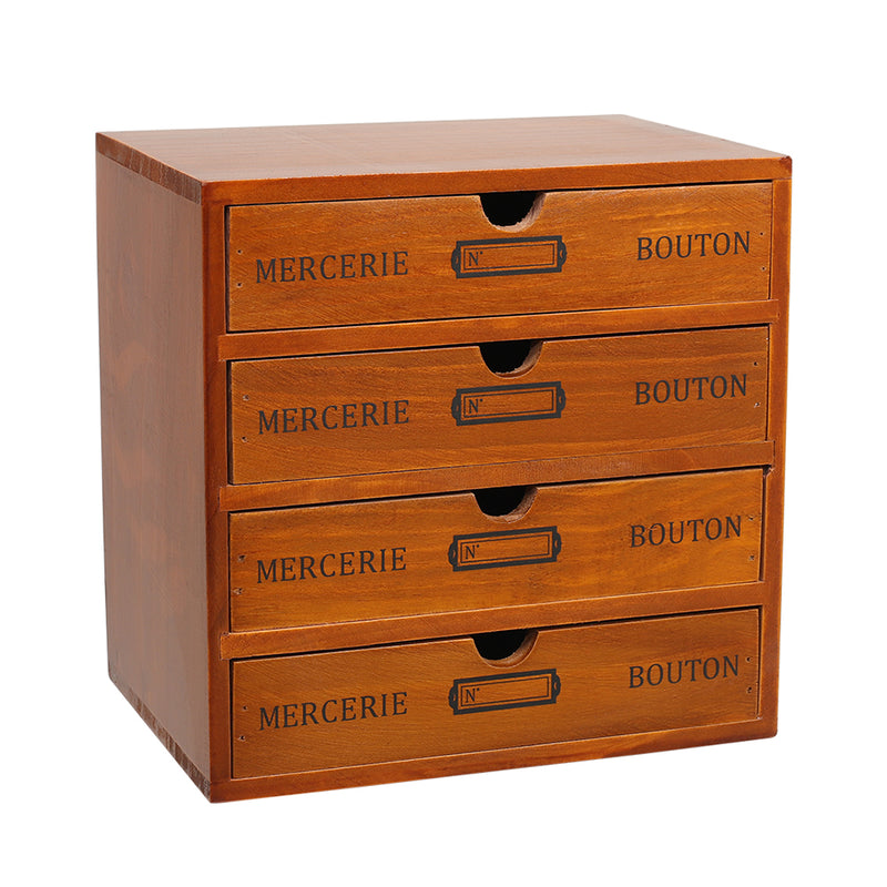 Lifeideas Rustic 4-Drawer Wooden Organizer Box