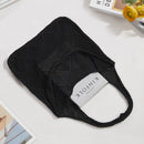 Modishion Black Knitted Shoulder Bag Hollow Tote Bag Handbag