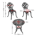 Breeins 3pcs Cast Aluminum Outdoor Bistro Dining Set