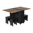 Livingandhome Folding Dining Table Set with 4 Stools