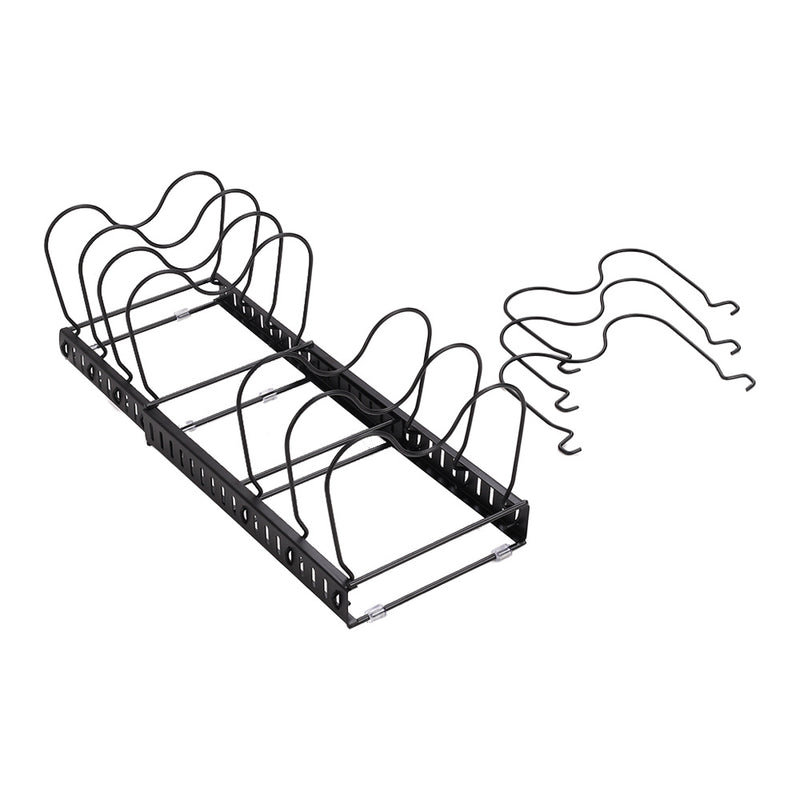 Livingandhome Expandable Pot Pan Lid Rack Pan Organiser with 10 Dividers