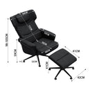Faux Leather Swivel Armchair With Footstool