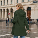 Long Trench Coat with Detachable Hood