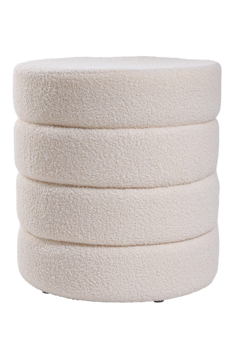 Livingandhome Round Upholstered Ottoman