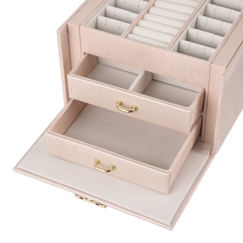 Sheonly Multi-Function Faux Leather Jewellery Storage Box with Drawers