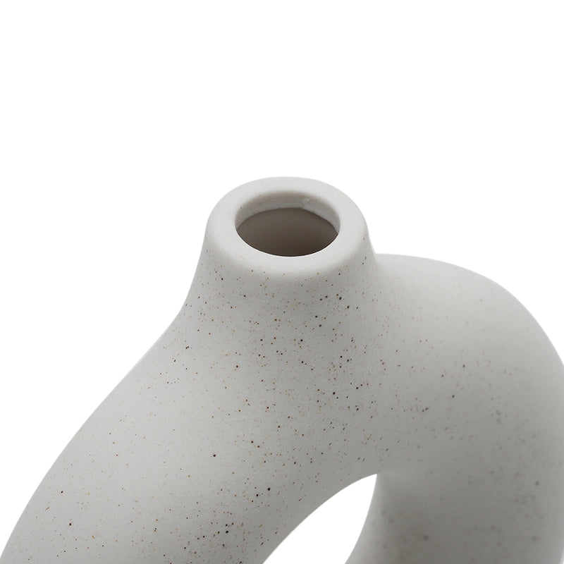 Lifeideas Nordic Style Ceramic Round Vase in White