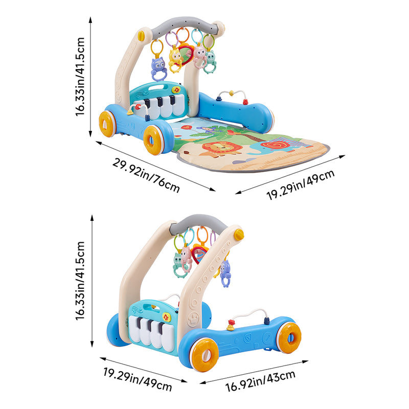 Livingandhome 2in1 Baby Play Mat and Walker with Musical Keyboard