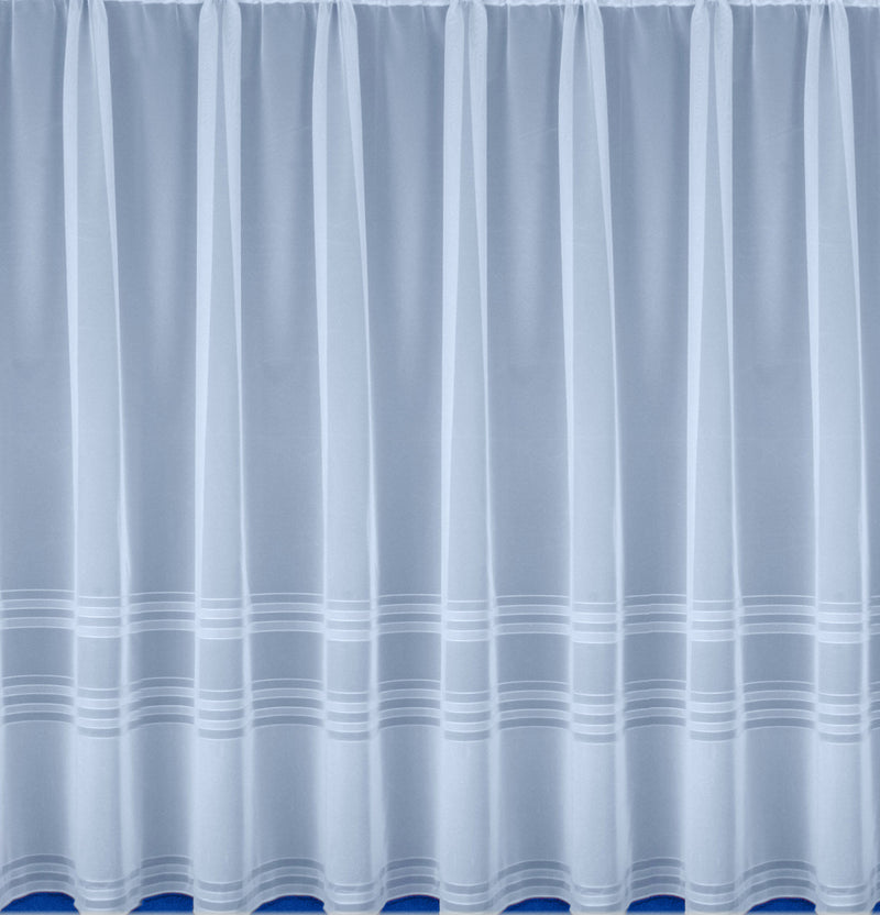 Hudson Stripe Lace White Net Cut Panel