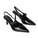 Elegant Pointed-Toe Slingback Heels with Adjustable Instep Strap
