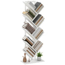 HOMCOM 9-Tier Tree Bookshelf with Steel Frame for Living Room, White