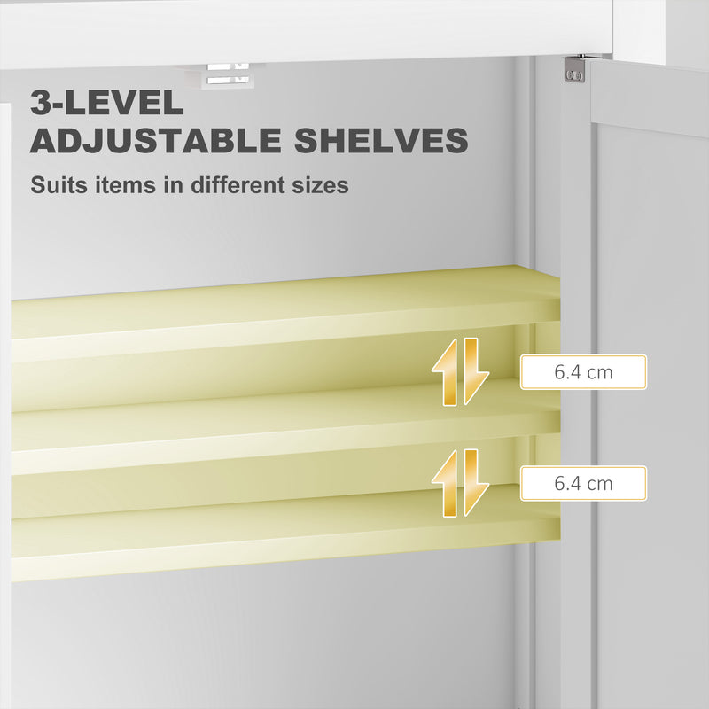 HOMCOM Wall Mounted Storage with Adjustable Shelves, Bathroom Wall Cabinet