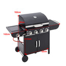 5-Burner Outdoor Gas Burner with Side Burner Gas Gill