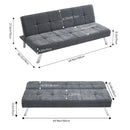 Livingandhome Modern Grey Convertible Sofa Bed
