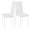 Livingandhome Set of 2 Modern Faux Leather Armless High Back Dining Chairs
