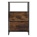 Livingandhome Rustic Wood and Metal Storage Cabinet