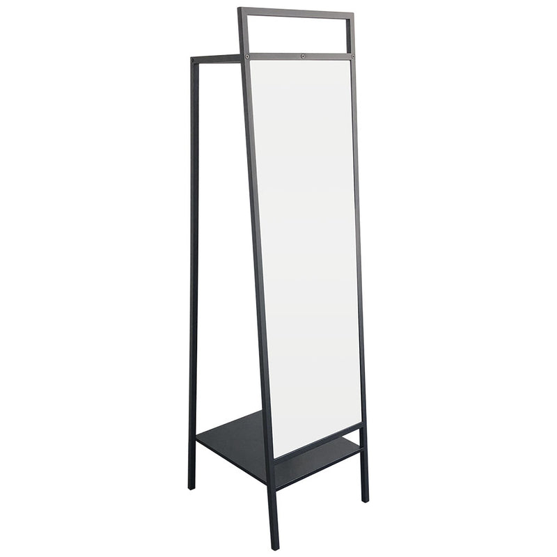 Livingandhome Modern Arched Metal Floor Mirror Black