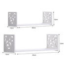 Livingandhome Modern Set of 2 U-Shaped Wall Floating Shelves
