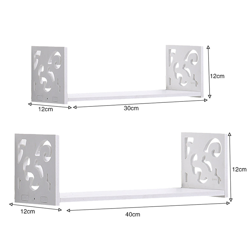 Livingandhome Modern Set of 2 U-Shaped Wall Floating Shelves
