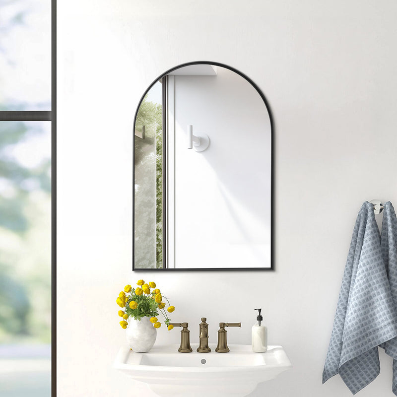Livingandhome Arch-Shape Metal Framed Wall Mirror Decorative