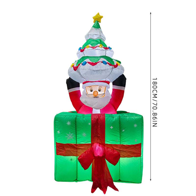 Lifeideas 6ft Christmas Inflatable Liftable Santa Claus with Gift Box Decorations
