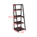 Livingandhome 5-Tier Industrial Wooden Open Shelf Ladder Bookcase