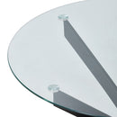 Livingandhome 80cm Round Dining Table with Metal Black Legs