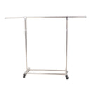 Livingandhome Adjustable Stainless Steel Single-Rod Clothes Drying Rack with Wheels