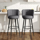 Livingandhome Pair of Modern Linen Bar Chairs