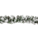 2.7m Green Snow Flocked Christmas Garland with 190 Tips