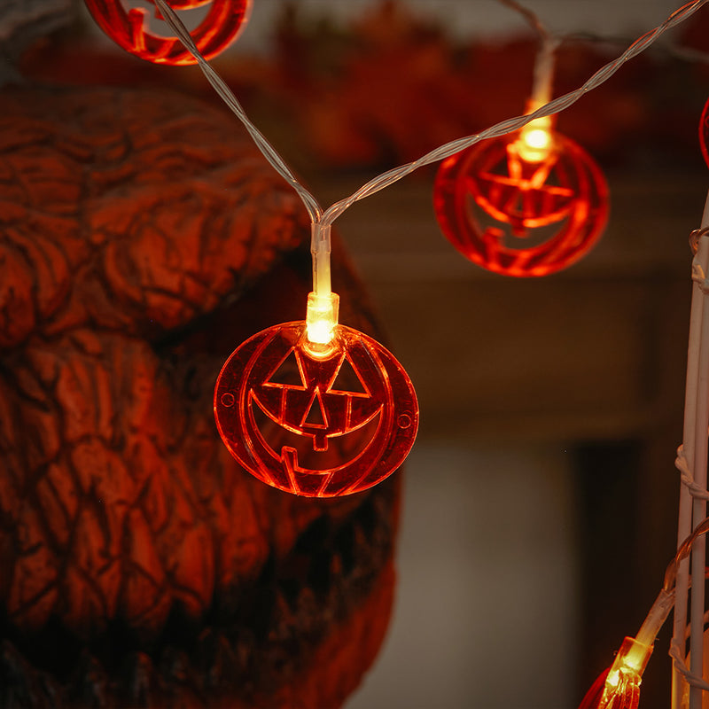 Smiley Pumpkin String Lights Decoration