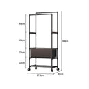 Livingandhome Double Rod Metal Clothes Rack on Wheels