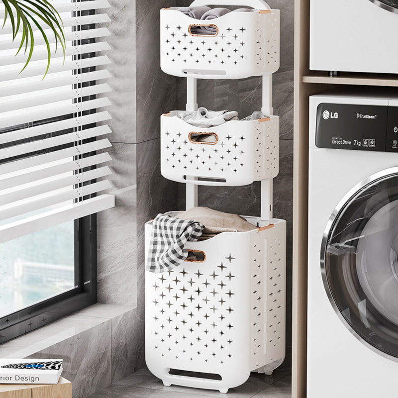 Lifeideas 3-Tier Foldable Laundry Baskets with Casters