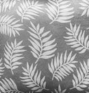 Oakland Grey Leaf Pattern, Thermal, Room Darkening Pair of Curtains with Eyelet Top