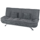 Livingandhome Linen Fabric 2-Seat Convertible Sofa Bed with Pillows