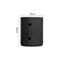 Lifeideas 2-Tier Cylindrical Plastic Drawer Unit