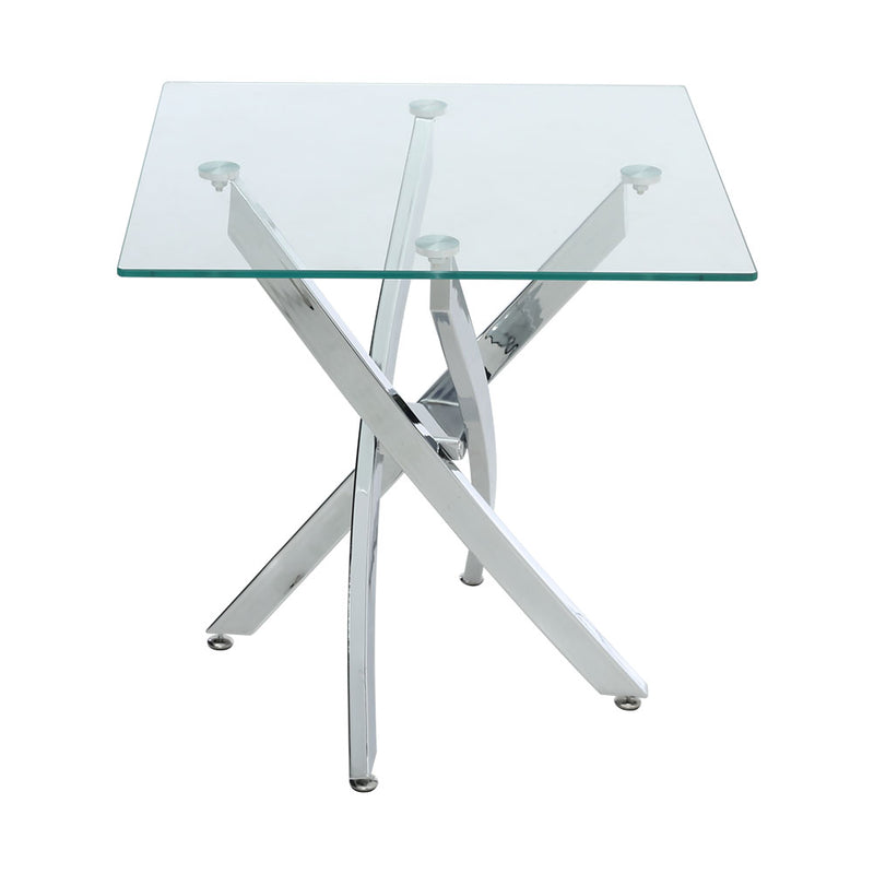Livingandhome Modern and Futuristic Clear Glass Top Coffee End Table