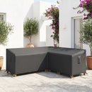Outsunny V-Shaped Sectional Sofa Cover Waterproof Anti-UV, Black