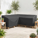 Outsunny V-Shaped Sectional Sofa Cover Waterproof Anti-UV, Black