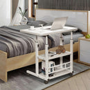 Height Adjustable Mobile Overbed Table With Wheels