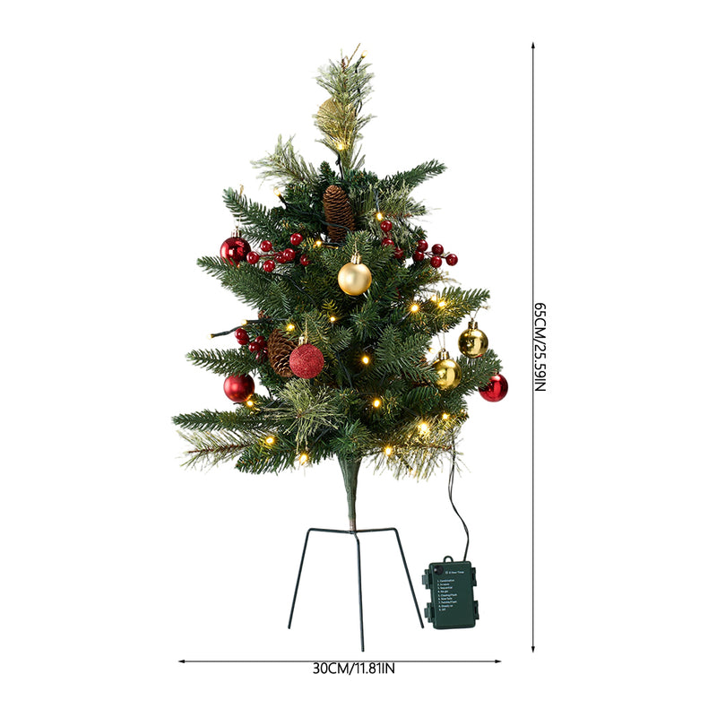 Lifeideas 2-Pack Artificial Christmas Trees with Decorations and LED Lights