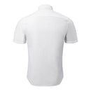 Solid Short Sleeve Shirt With Turn-Down Collar - White
