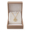 Modishion Round Tree Pendant Necklace In Copper With Cubic Zirconia Accents
