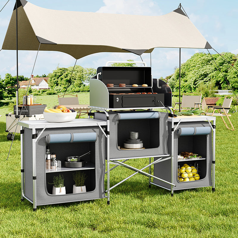 Livingandhome Camping Kitchen Stand Unit Storage Portable Outdoor