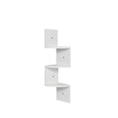 Livingandhome Wooden Zigzag Floating Corner Shelves 3-Tier White