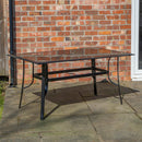 Outdoor 4 Person Rectangular Glass Top Garden Dining Table Chairs Set
