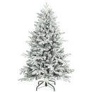 HOMCOM Artificial Christmas Tree With Snow, Hinged Xmas Tree