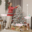 HOMCOM Artificial Christmas Tree With Snow, Hinged Xmas Tree