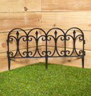 23cm Set of 4 Black Ornate Decorative Garden Border Edging